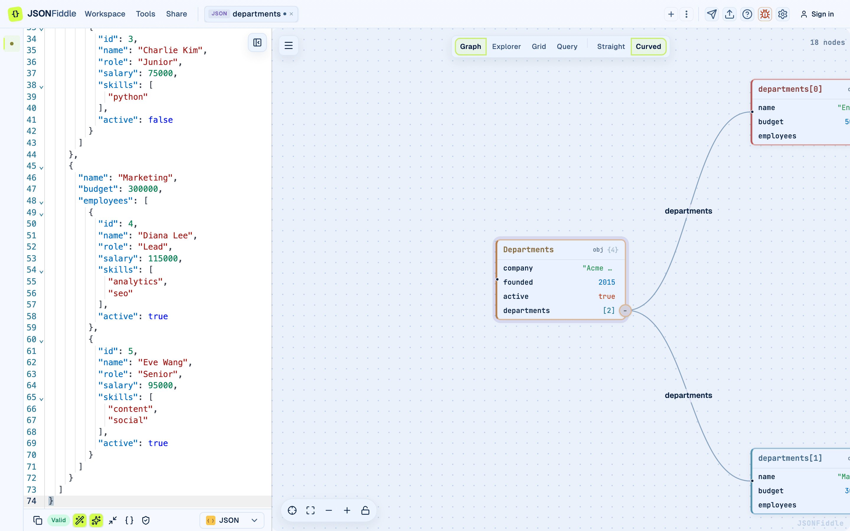 JSON to CSV conversion